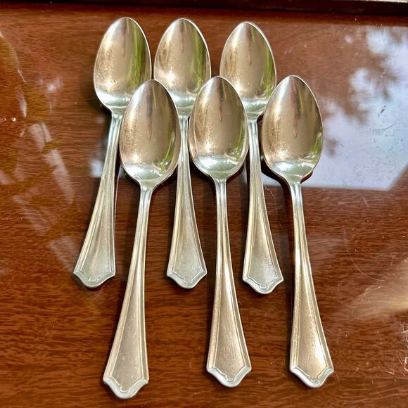 Vintage Oneida Community Par Plate Ashley / Vernon Tea Spoons set of 6 - Picture 7 of 16